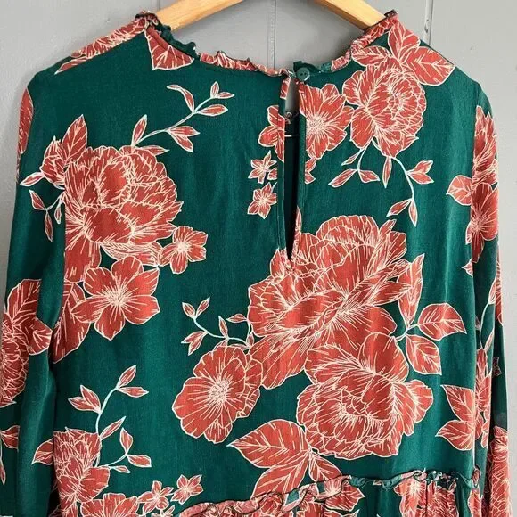 MaEve Anthropologie Floral Print Esther‎ Tiered Long Sleeve Tunic Dress - Size M - Picture 3 of 10